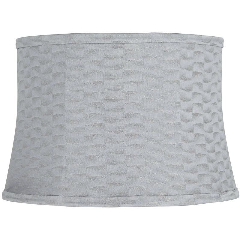 Springcrest Softback Drum Lamp Shade Gray Medium 14" Top x 16" Bottom x 11" High Spider with Replacement Harp and Finial Fitting, 1 of 8