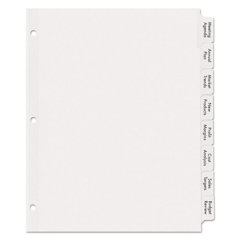 Avery Print & Apply Clear Label Dividers w/White Tabs 8-Tab Letter 5 Sets 11493, 2 of 9