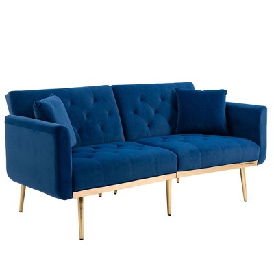 NicBex Loveseat Sofa Modern Tufted Buttons Loveseat Couch Upholstered Leisure Sofa Couch with Metal Legs for Bedroom,Living Room,Navy