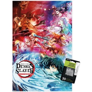 Trends International Demon Slayer: Swordsmith Village - Key Art 2 Unframed Wall Poster Print Clear Push Pins Bundle 14.725" x 22.375" - 1 of 4