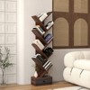 Tangkula 10-tier Tree-shaped Bookshelf with Drawer 59” Wood Bookshelf w/ 10 Compartments Home Organizer Display Shelf Beige/Brown - image 2 of 4