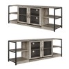 Modern Farmhouse TV Stand with 2 Mesh Doors and Storage Cabinets for Televisions Up to 80 Inch - 4 of 4