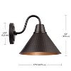 Globe Electric 1-Light 9" Metal Outdoor Wall Sconce with Hammered Metal Gold Shade Bronze - 3 of 4