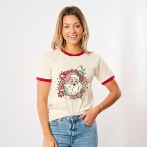 Simply Sage Market Floral Santa Ringer Tee - 1 of 4