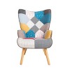 DOMETOUR Accent Chair with Ottoman for Living Bedroom, Creative Splicing Cloth Surface Armchair and Ottoman Set Sofa Chair - 4 of 4