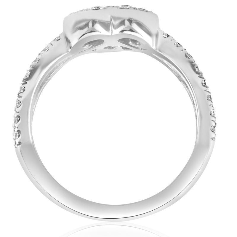 Pompeii3 3/4 ct Heart Shape Pave Diamond Engagement Ring 10k White Gold, 2 of 5