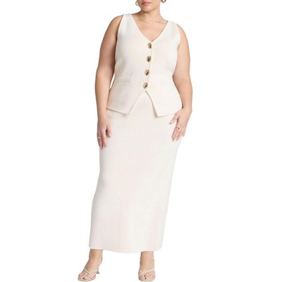 ELOQUII Women's Plus Size Sweater Midi Skirt