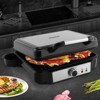 MONXOOK 3-in-1 contact grill, 180° opening, 1800W, non-stick, adjustable temp, removable drip tray, stainless steel, perfect for sandwiches - 2 of 4