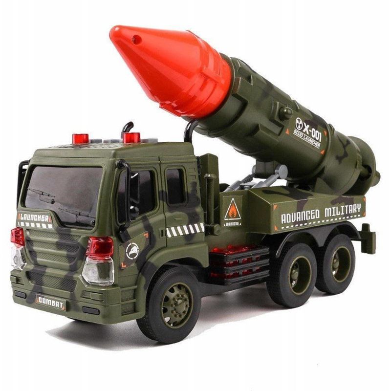 Insten Pull Back Army Military Launcher Truck,  Friction Powered Vehicle, 11 x 3.15 in, 1 of 4