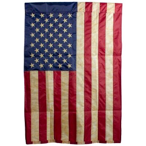 Northlight Embroidered Tea-Stained Patriotic House Flag - 40" x 28" - 1 of 4