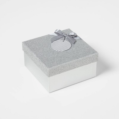 Silver Glitter Ornament Gift Box Wondershop Target