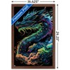 Trends International Wumples - Neon Cosmic Dragon Framed Wall Poster Prints - 3 of 4