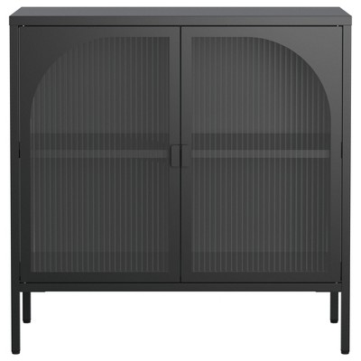 NicBex Sideboard Cabinet with Adjustable Shelves Modern Boho Buffet Storage Cabinet with 2 Glass Doors  for Entryway,Living Room