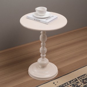 15.7" Vintage Frosted Round End Coffee Table - 1 of 4