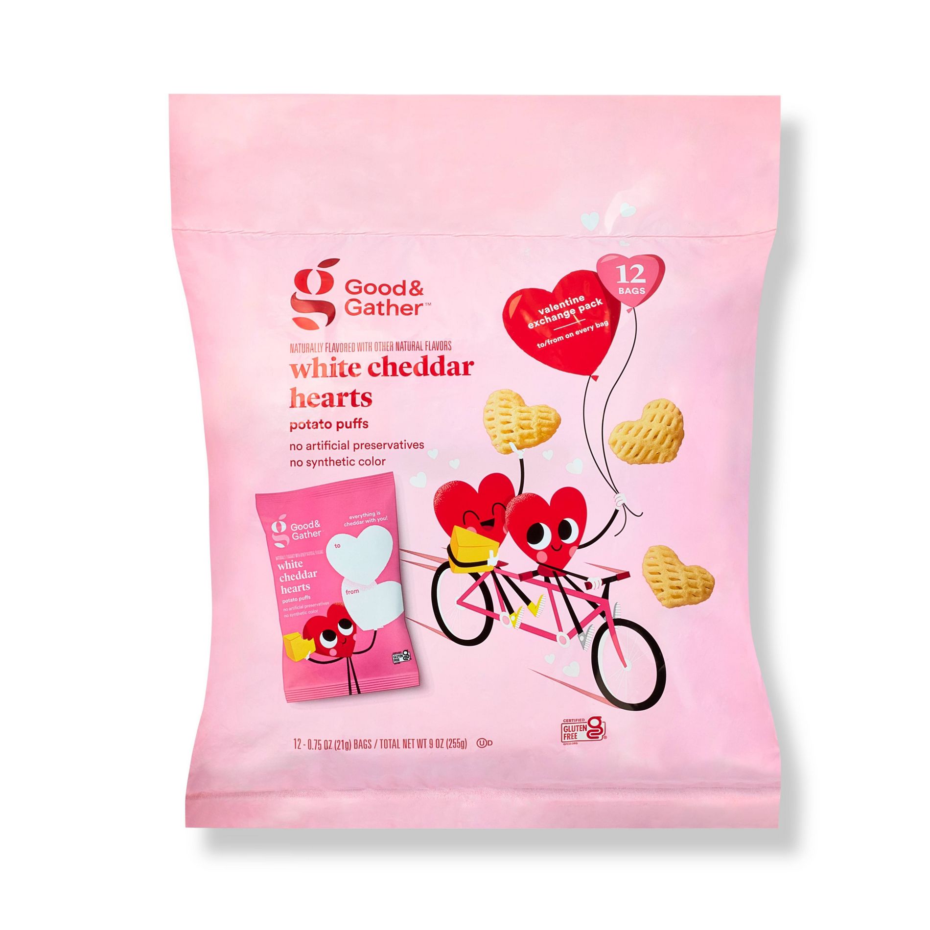 Valentine's Heart Snack Puffs - 9oz - Good & Gather™