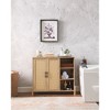 ORRD Mid-Century Rattan Storage Cabinet - Open & Adjustable Shelves, Living/Dining - 3 of 4