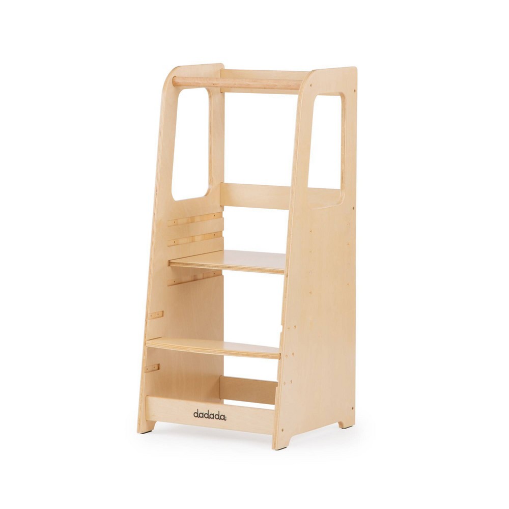 Toddler Tower Kids' Stepping Stool Light Brown - dadada baby: Learning Tower, MDF, 5 Rungs, 100 lb Capacity