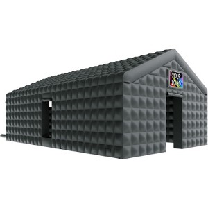 AMERLIFE Inflatable Nightclub Tent, Black Portable Gazebo with Dual Doors, Logo Panel - 1 of 4