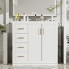 Dronkon Bathroom Vanity with Ceramic Sink, Solid Wood Frame Storage Cabinet with 3 Soft-Closing Drawers - 3 of 4