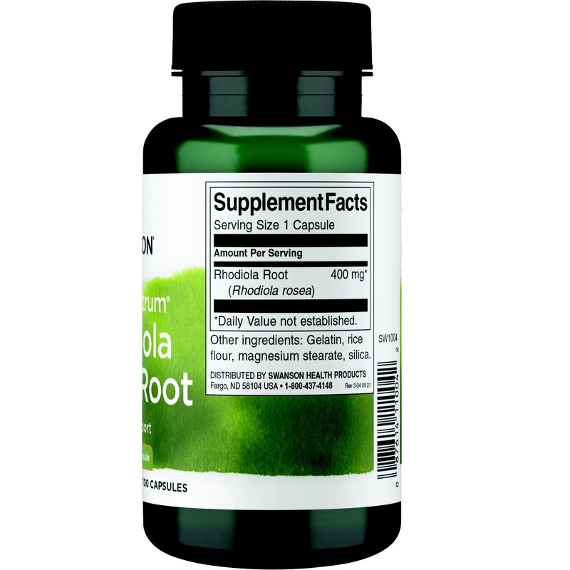 Swanson Herbal Supplements Full Spectrum Rhodiola Rosea Root 400 mg Capsule 100ct, 2 of 5