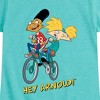 Girls' - Hey Arnold! - Arnold and Gerold Bike Fitted Short Sleeve Graphic T-Shirt - 2 of 4