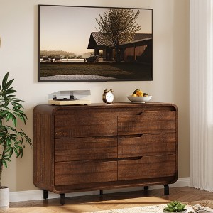 6 Drawer Dresser for Bedroom, 47" Wide Modern Chest of Drawers, Wood Storage Dresser for Living Room Bedroom - 1 of 4