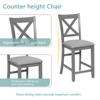 MAYEERTY 5-pc Counter Ht Dining Set - Square Wood Table & 4 Fabric Chairs, Gray - Ideal for Small Spaces - 3 of 4