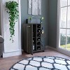 Vynxaria Espresso Bar Cart - Modern Style, Two External Shelves, Six Built-in Wine Rack, Locking Casters - 2 of 4