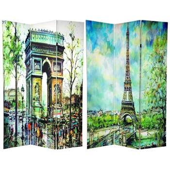 6' Tall Double Sided Paris Room Divider - Oriental Furniture