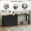 Console Table With 2-Door, 3-Drawer Design And Adjustable Pull-Out Top For Flexible Use, Wood Table With 34 Inch Long-Cuddlewood - 3 of 4