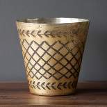 Park Hill Collection Antique Gold Cross Pattern Mercury Glass Vase, Large