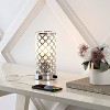 9.5" Lucie Mid-Century Modern Iron/Acrylic LED Mini Table Lamp with USB Charging Port Chrome/Clear (Includes LED Light Bulb) - JONATHAN Y - 2 of 4