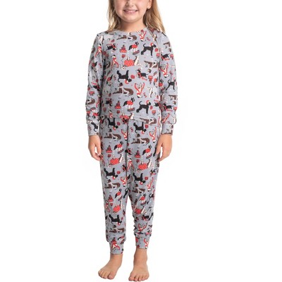 Muk Luks Childrens Unisex Merry Everything Pajama Set, Grey Fairisle ...