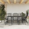 vidaXL Anthracite Metal Mesh Patio Dining Set - Outdoor Furniture Conversation Set with Foldable Chairs and Adjustable Reclining Seats - 2 of 4