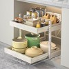 Acekool 2-Tier Adjustable Pull-Out Cabinet Drawers, Carbon Steel Under Sink Organizer for Kitchen, Bathroom, Laundry & Pantry, White - 2 of 4