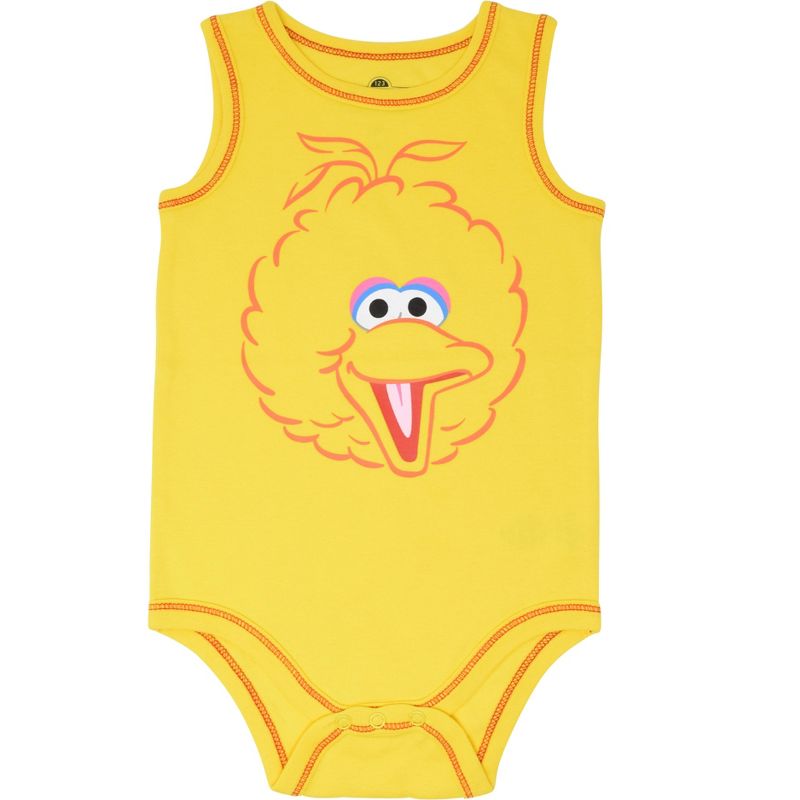 Sesame Street Elmo Cookie Monster Oscar the Grouch Big Bird Baby Boys 5 Pack Bodysuit , 5 of 7