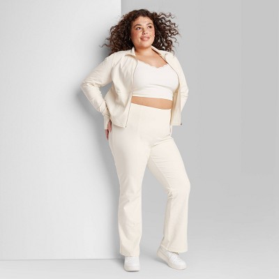 Women's High-rise Washed Flare Seamed Leggings - Wild Fable™ Off-white M :  Target