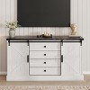 Acekool 45" Farmhouse TV Stand with Sliding Barn Doors, 4 Drawers, Bar Handles, Entertainment Console for Living Room Bedroom - 3 of 4