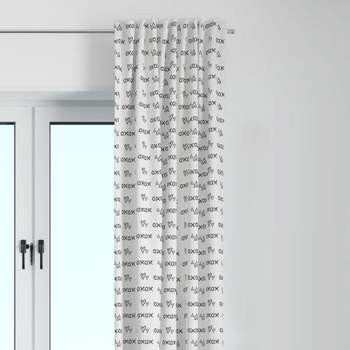 Bacati - Love Grey kisses n hugs Cotton Printed Single Window Curtain Panel