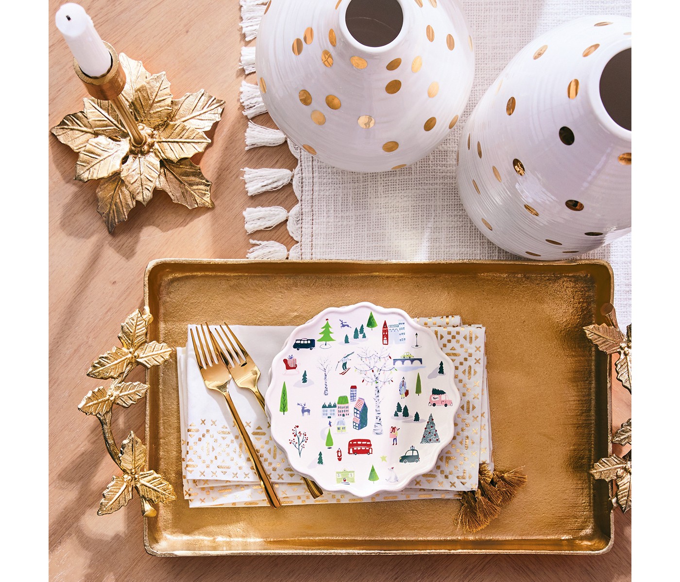 Decorative Tray with Leaf Handles - Gold - Opalhouseâ„¢ - image 4 of 5