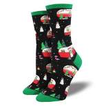 Novelty Socks 14.0" Christmas Campers Crew Womens Christmas Trailer Socksmith  -  Socks