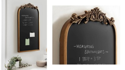 Arendahl Black Ornate Magnetic Chalkboard with Vintage Frame