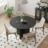 SpassWay 30"H Round Wood Dining Table Kitchen Table Conference Table with Criss Cross Legs - 4 of 4