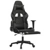 vidaXL Massage Gaming Chair with Footrest Black&Gray Faux Leather - image 3 of 4