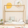 Twin Size Wood House Bed with Roof for Kids,Teens - 4 of 4