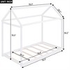 COWLOWN Twin Size Wooden House Bed, House-Shaped Design with Roof for Kids Room, Made of Pine Wood & MDF - 2 of 4