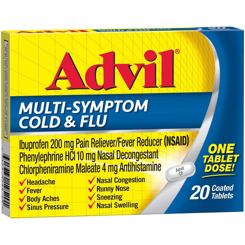 Advil Multi-Symptom Cold &#38; Flu Coated (NSAID) Tablet - 20ct, 1 of 6