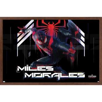 Marvel's Spider-Man: Miles Morales - Action Wall Poster, 14.725 inch x 22.375 inch, Framed, FR19663WHT14X22EC