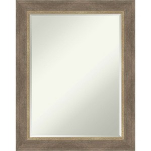 Amanti Art Driftwood Tan Petite Bevel Wood Bathroom Wall Mirror 28.75 x 22.75 in. - 1 of 4