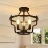 PAKOKULA Farmhouse 3-Light Industrial Black Bowl-shape Semi-Flush Mount Ceiling Light - 2 of 4